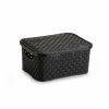 Cesto Oganizador Rattan C/ Tampa 3Litros Preto